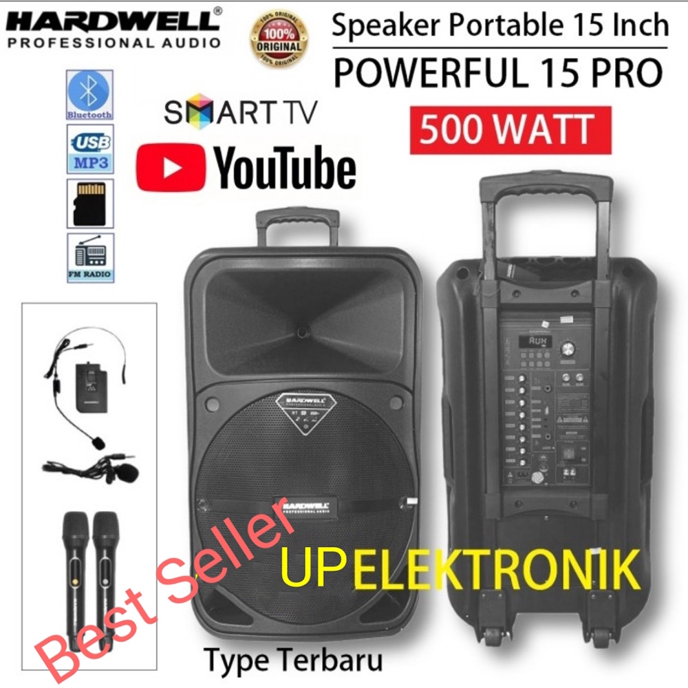 Speaker Portable 15 Inch Hardwell Powerful 15 Pro Bluetooth Original Terbaik