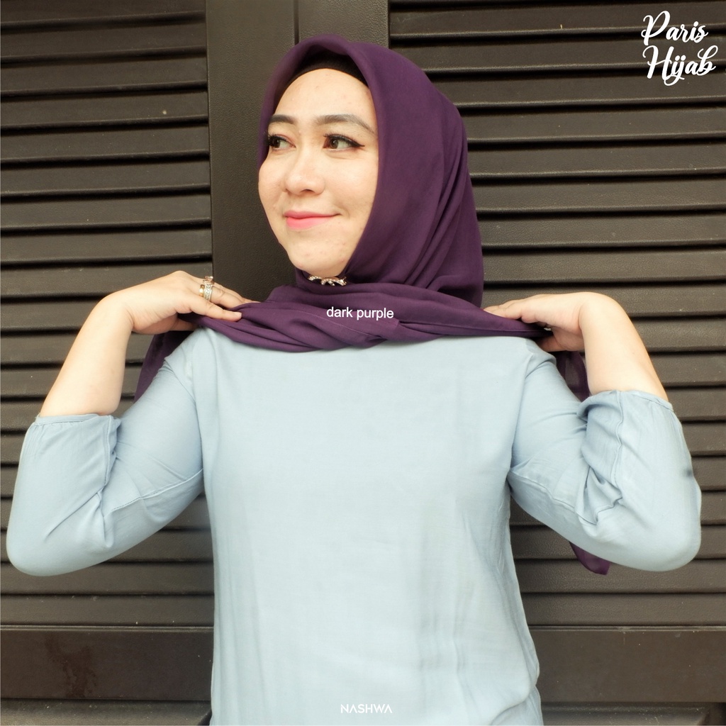 PARIS HIJAB/JILBAB POLOS MURAH / UNGU / DARK PURPLE