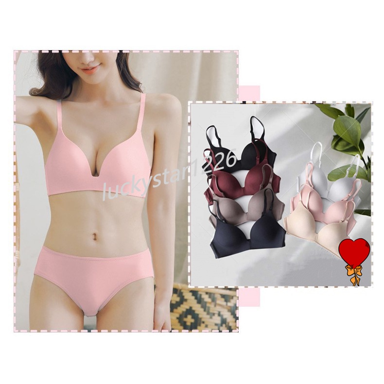 [IN STOCK] Women Bra one pieces seamless underwear Summer bra push up light and small chest gathered comfort simple 203