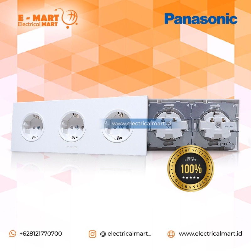 PANASONIC WESJ WHITE TRIPLE STOP KONTAK WESJP 11233 Gandeng 3 GANG Putih CP