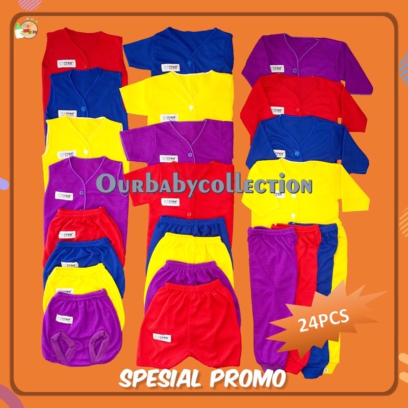 PAKET BAJU BAYI POLKADOT/BAJU BAYI BARU LAHIR MURAH/BAJU NEWBORN PANJANG PENDEK KUTUNG POLKADOT-Pipmim Tua