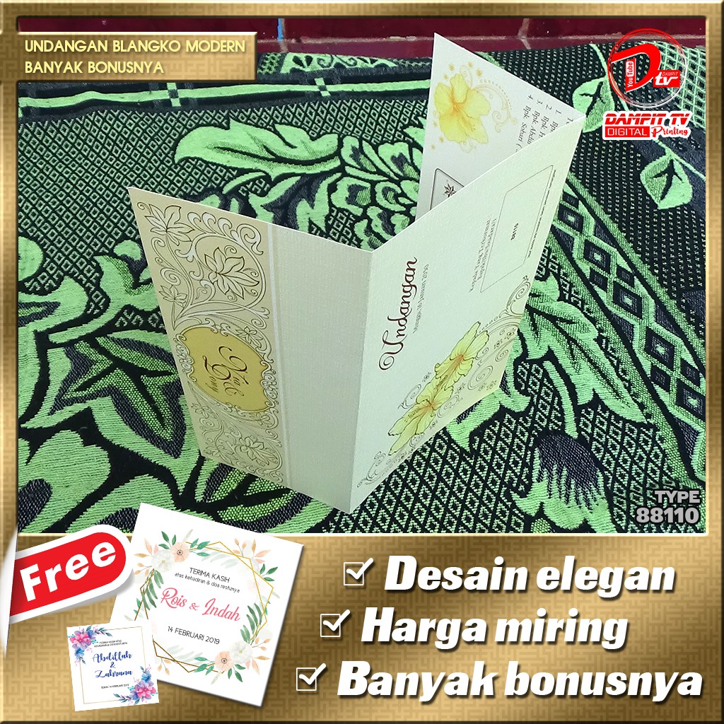 Undangan Pernikahan Istimewa Keemasan Proses Cepat Harga Bersahabat | Undangan Blangko Erba 88110