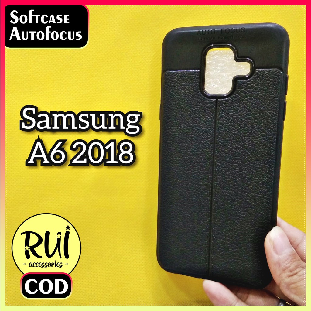Autofocus Case SAMSUNG A6 2018 Softcase Leather Case Kulit Auto Fokus Motif Kulit