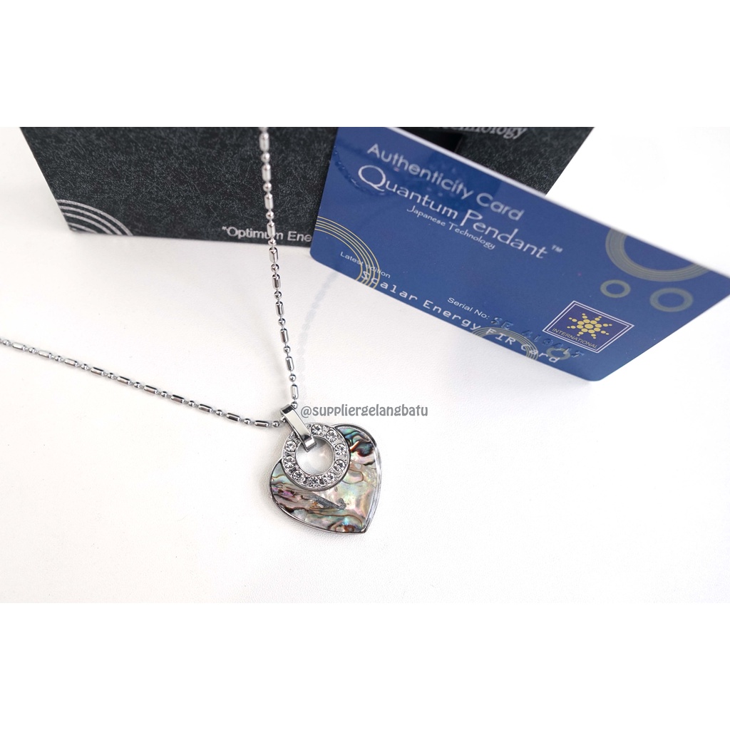 Kalung quantum pendant LOVE METALIK SILVER PREMIUM japanese technology