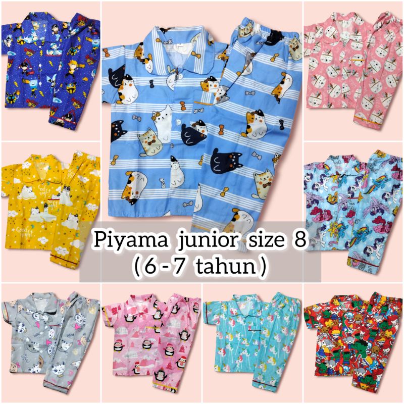 piyama junior size 8 (6-7 tahun)