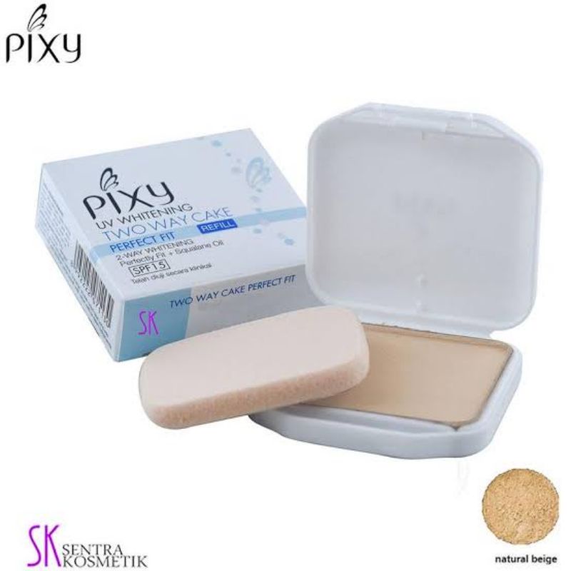 Bedak Refil Pixy Yellow Beige UV Whitening Two Way Cake