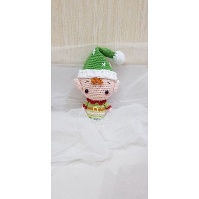 boneka rajut elf christmas