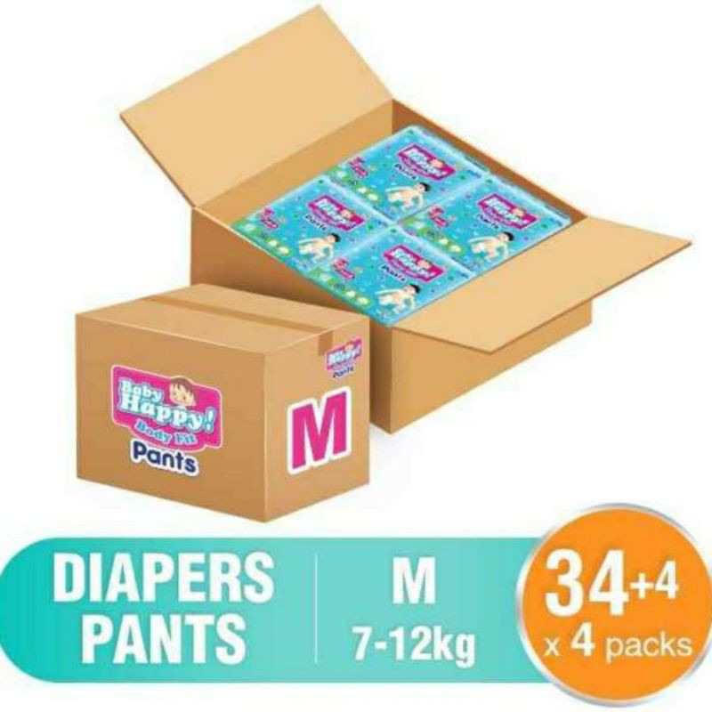 BABYHAPPY BABY HAPPY PAMPERS DIAPERS UKURAN S M L XL XXL 1 DUS 1 KARTON