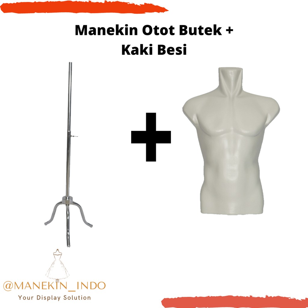 Manekin Cowok Otot Butek Kaki Besi | Patung Baju Cowok