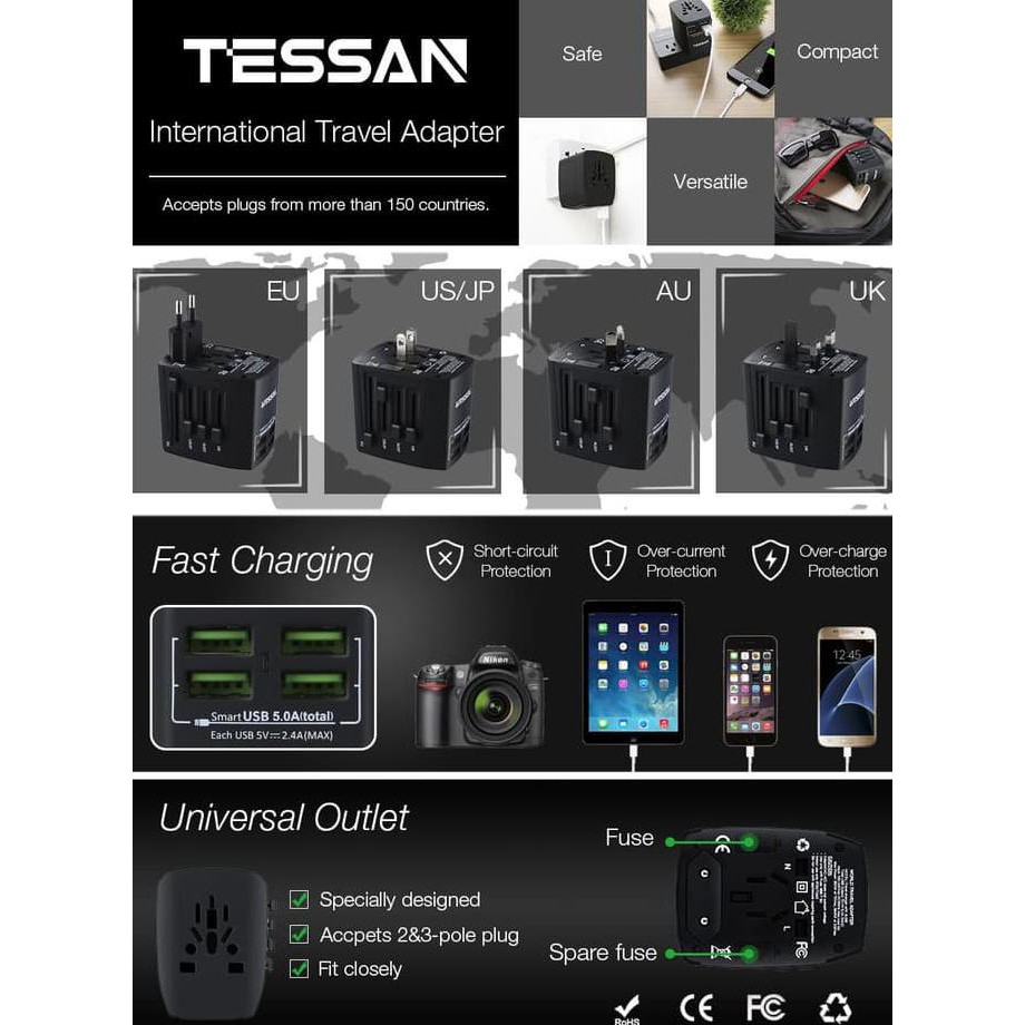 tessan universal travel adapter