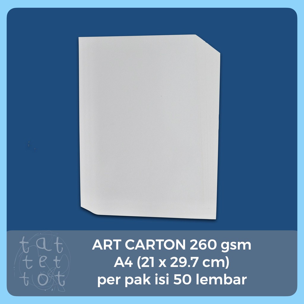 

ART CARTON 260 gsm A4 KERTAS PER PAK 50 LEMBAR