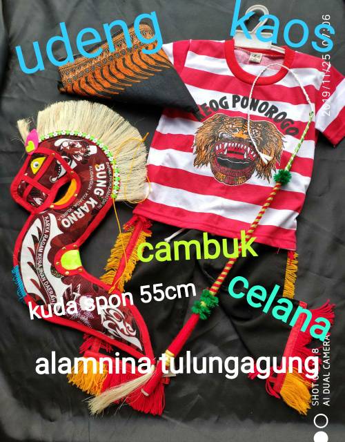 Kaos reog cambuk kuda spon celana barongan udeng komplit