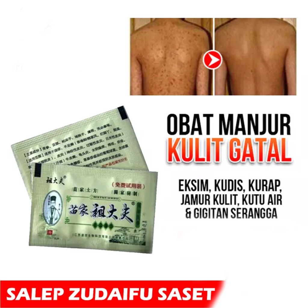 (BISA COD) (SACHET) Salep Kulit Eksim Zudaifu Ampuh Obati Gatal Selangkangan Alergi Kulit Kudis Kutu Air Panu Jamuran