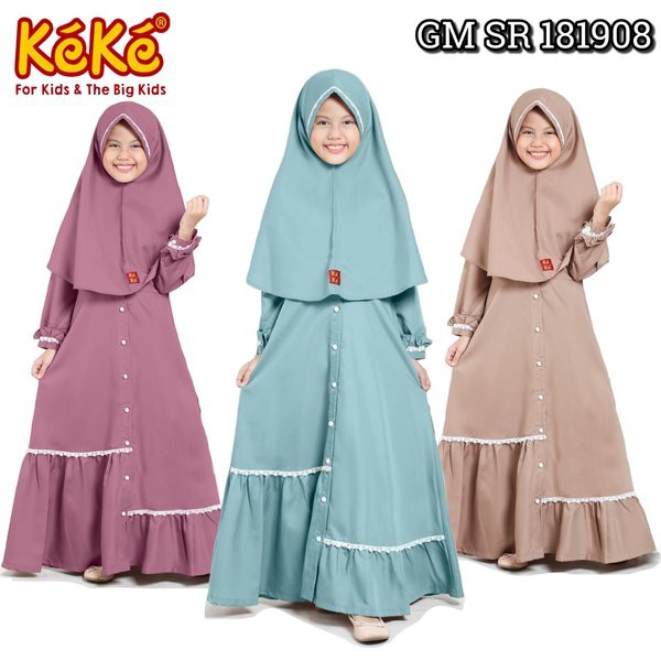 Gamis Anak Keke GMSR 181906 Original UNGU / MOCCA / TOSKA | Gamis Anak Keke Original | Gamis Anak Ke