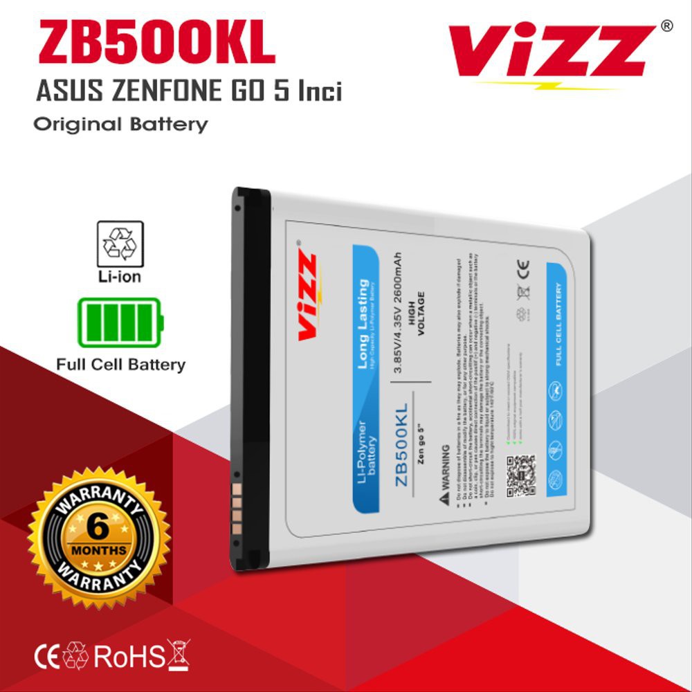 Baterai Batre Vizz Asus Zenfone Go B 5inci / ZB500KL / X00AD / B11P1602 Original Vizz