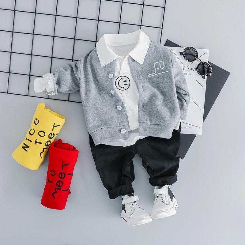 [set smily OT] setelan anak laki-laki babyterry kombi kaos