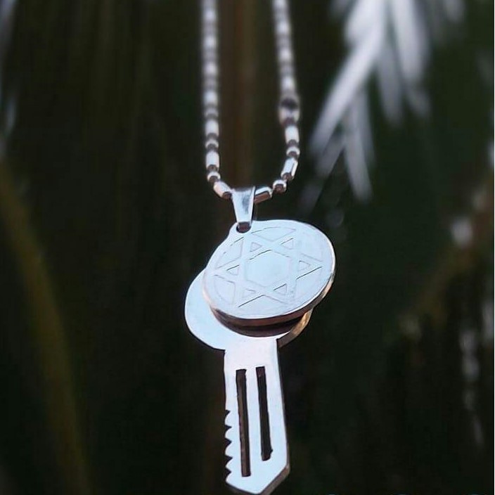 Kalung Kunci Bintang Daud Monel Anti Karat Star Of David Wanita Profetik Mesianik Bahtera Mahanaim