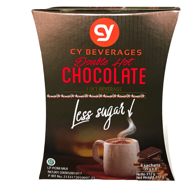 Cy Beverages Double Hot Chocolate Less Sugar 8sachets 3in1 Beverage Coklat Bubuk Instan Rendah Gula Cybeverages Cokelat Hot Chocolate Drink