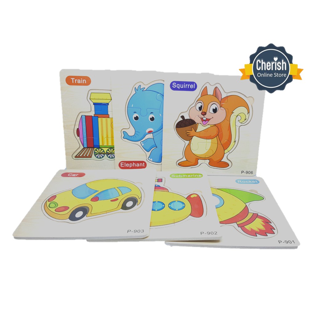 Puzzle Kayu Edukatif / Mainan Puzzle Anak / Mainan Edukasi Anak 1-16 - Mainan kayu hewan