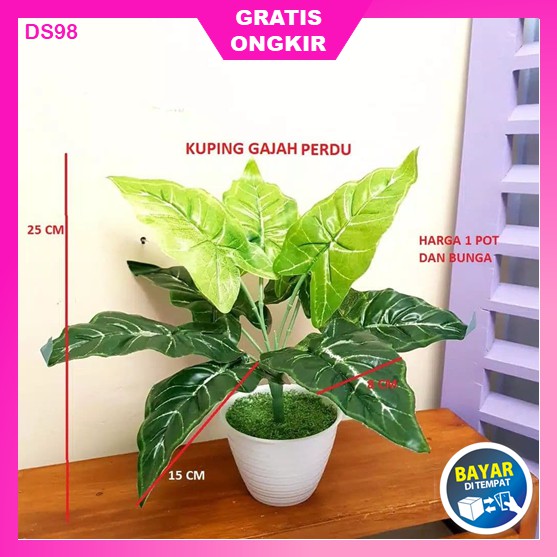 Bunga Tanaman Hias Hiasan Plastik Artificial Gantung Dinding Murah Indoor Ruang Tamu Rumah Terbaru