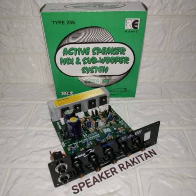 Kit Amplifier Speaker Active mic+subwoofer 250watt stereo 286