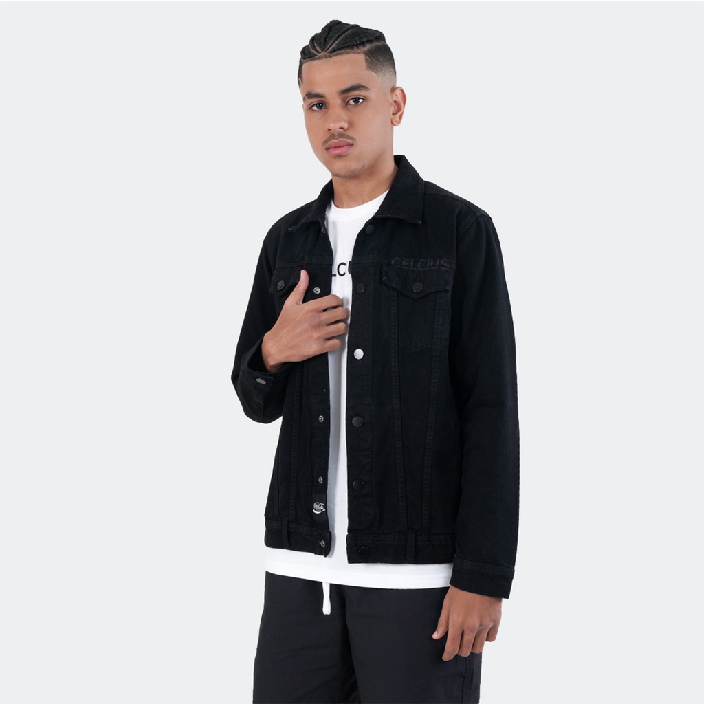 CELCIUS x Coca-cola Jaket Trucker Denim  L03000120C Hitam