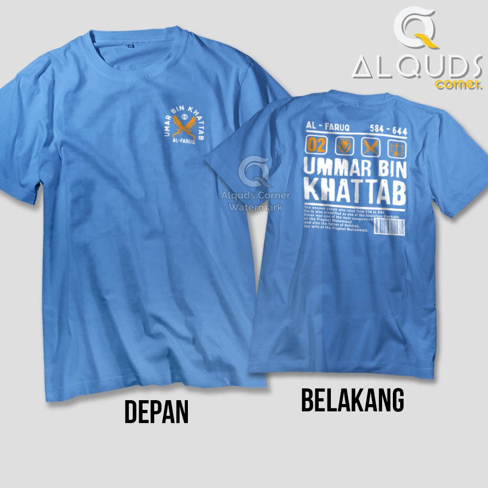 Kaos Dakwah Islami Khalifah UMAR BIN KHATTAB Second Caliph / Baju Distro Santri Tokoh Muslim / 8120-8