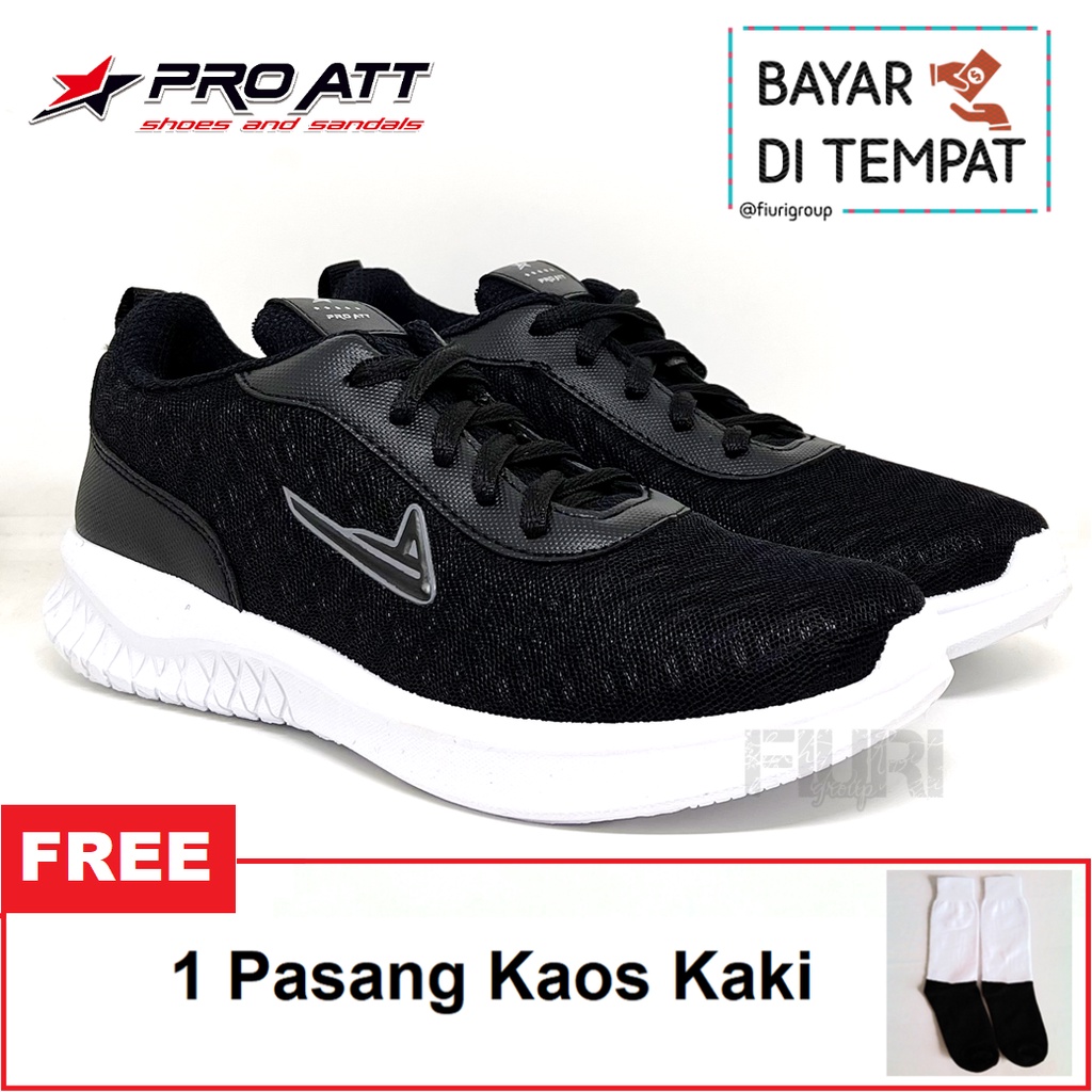 FIURI - Pro ATT Original - LCH 720 HITAM PUTIH 37-40 - Sepatu Kets Wanita - Sepatu Sneakers Wanita - Sepatu Olahraga Sport Wanita - Sepatu Casual - Sepatu Jogging Lari Fitness Gym Senam Wanita - Sepatu Cewek - Sepatu Sekolah Bertali SD SMP SMA