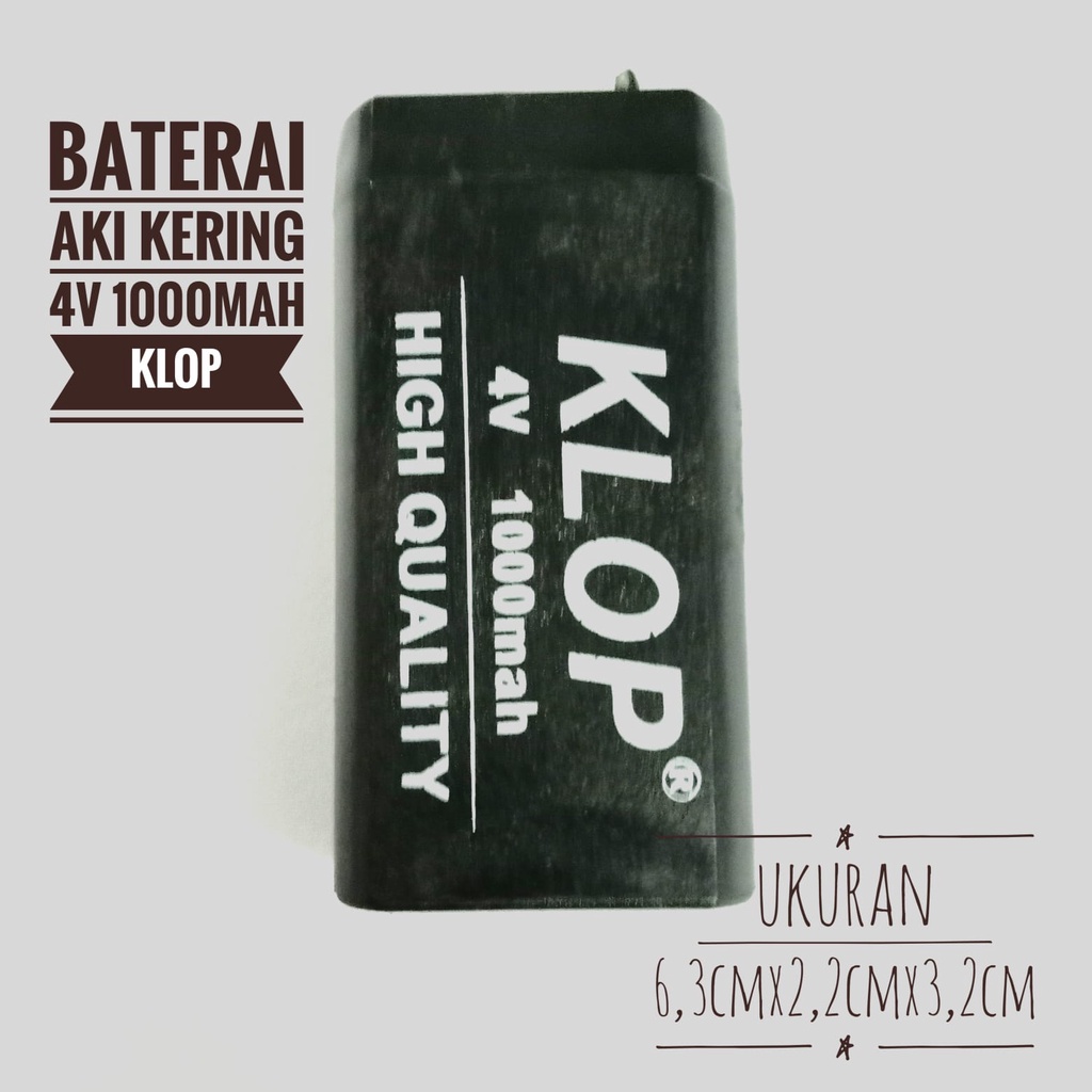 Aki Baterai kering 4v 1000mah klop