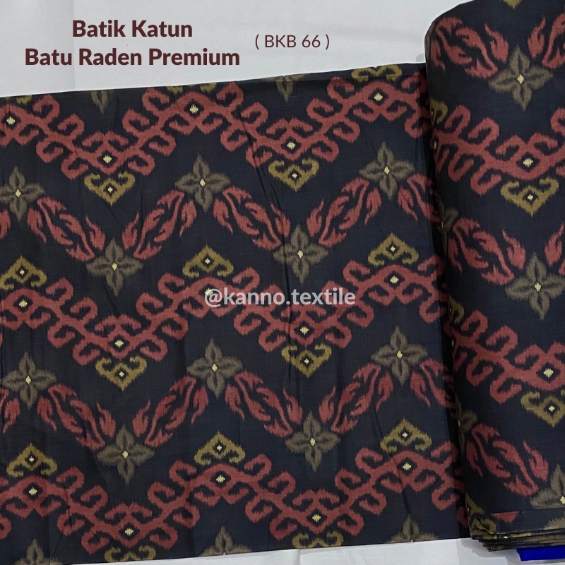Kain Batik Katun Primisima Batu Raden BKB66 Motif Etnik Warna Hitam