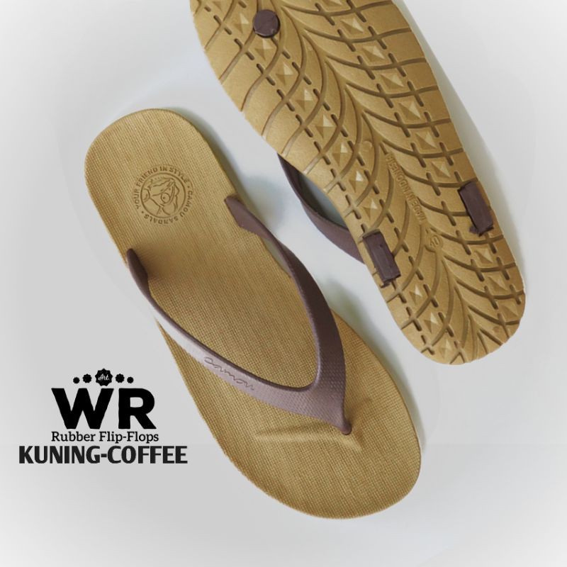 WR Rubber Flip-Flops - Sandal Jepit Pria / Sendal Jepit Pria / Camou (Original)-Kuning Coffe