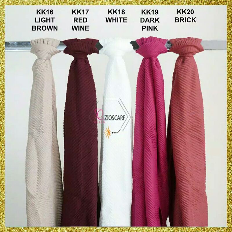 PASHMINA PLISKET MIRING A41 pleated shawl waffle scarf hijab plisket malaysia import ZIOSCARF