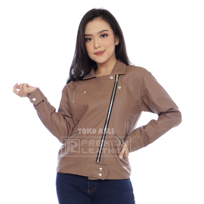 jaket kulit wanita style korean pu leather