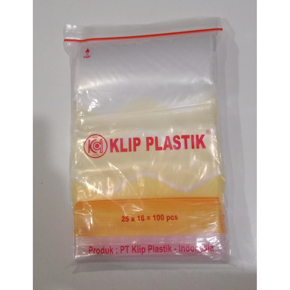 Klip Plastik 16x25 100 lembar- plastik ziplock Klip 25x16