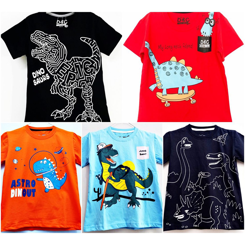  HOT PROMO Baju  Kaos  Anak  Karakter Motif  Dino Trex 