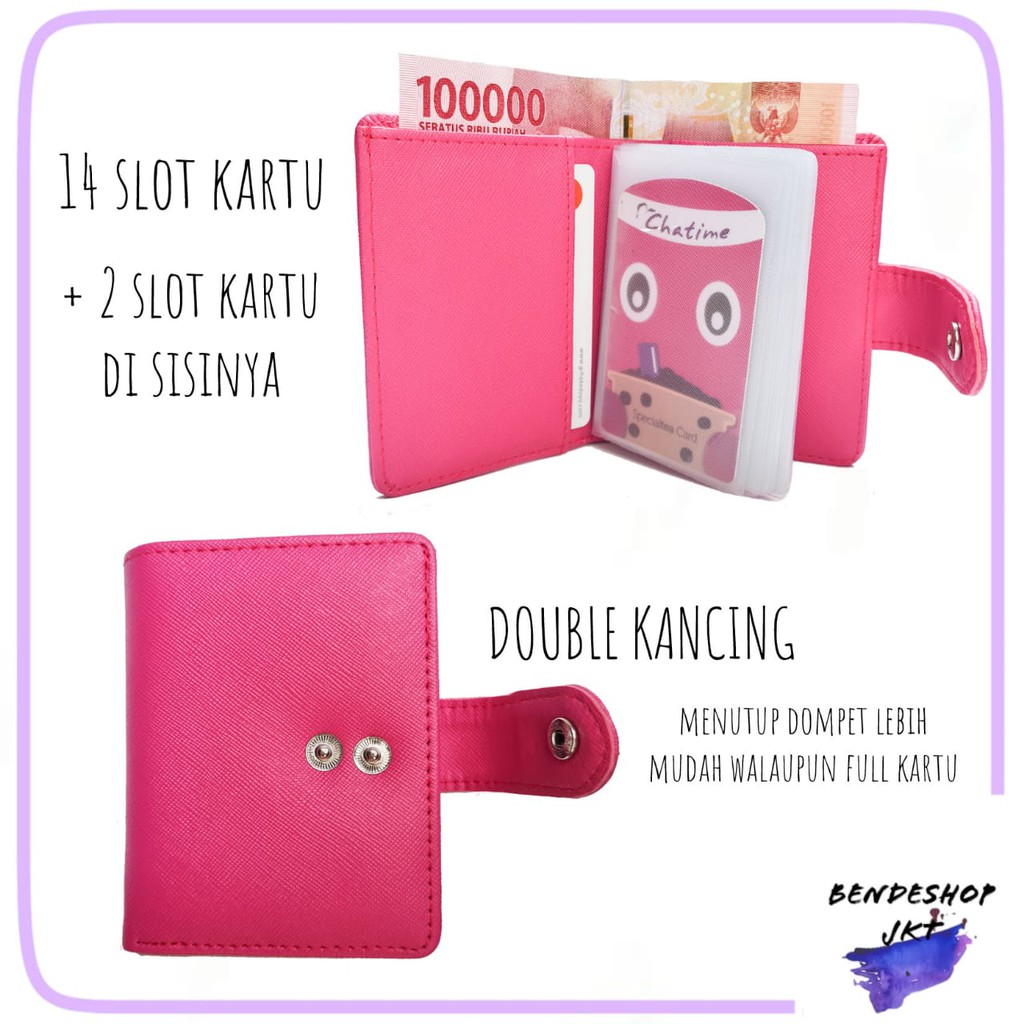 Dompet Kartu 14 + 2 Slot Double dan Uang Kertas