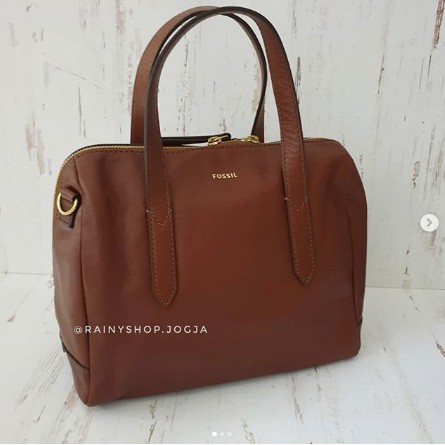 Fossil Sydney satchel medium brown