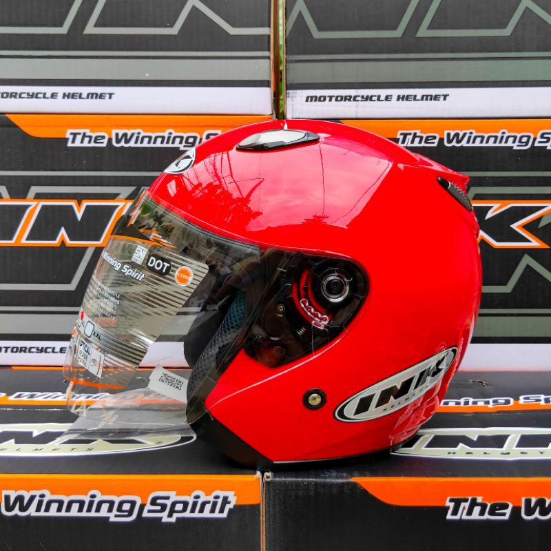 HELM INK CENTRO JET SOLID ORIGINAL-Merah Ferarri