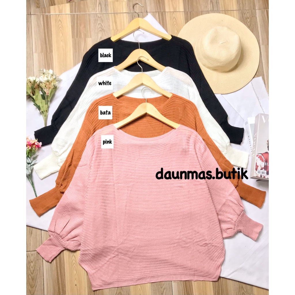 1KG MUAT 5PCS | BATWING KNITWEAR RAJUT PREMIUM HITS OOTD SELEBGRAM FASHION GROSIR WANITA TERMURAH TERBEST SELLER