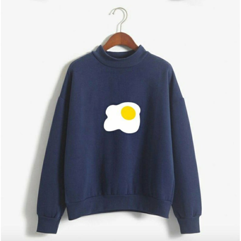 S - XXXXXL(6XL)  Sweater Egg Cute Crewneck CUTE EGG BIGSIZE OVERSIZE/ Sweatshirt Telur Ceplok Wanita