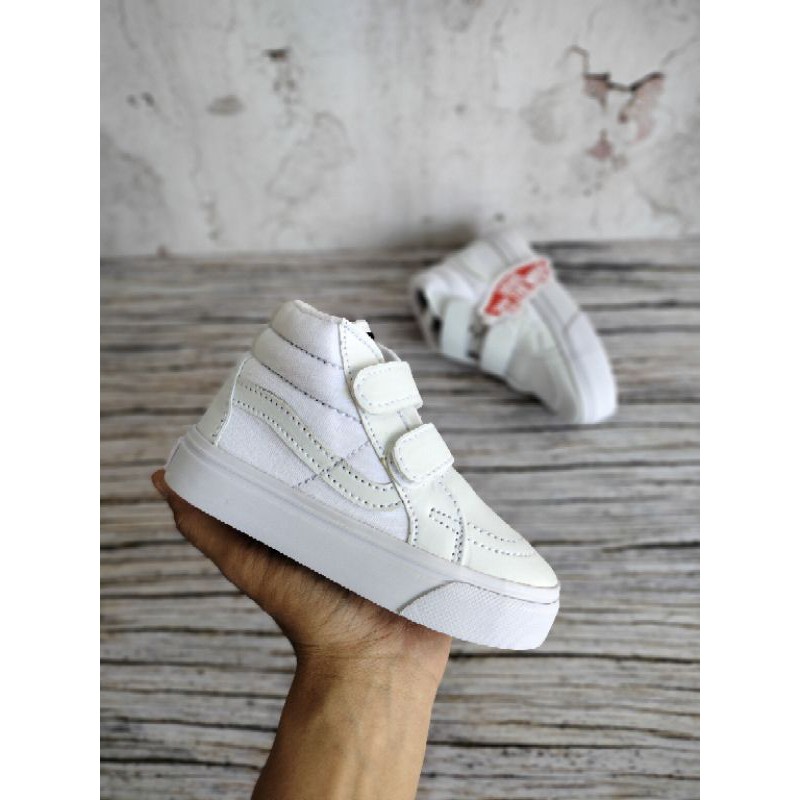 SEPATU ANAK VANS FULL WHITE PREMIUM HIGH QUALITY SEPATU VANS ANAK SK8 PUTIH