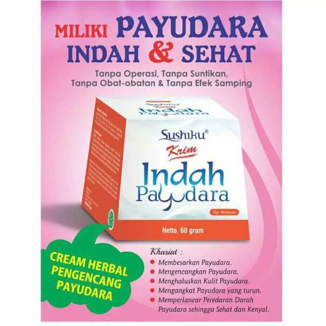 FREE BUBBLEWRAP - Indah Payudara cream - Herbal Pembesar Payudara aman with BPOM