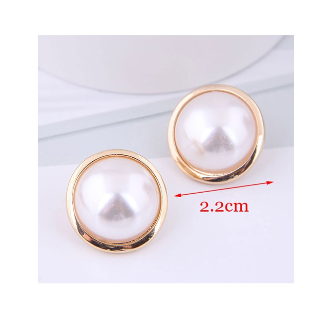 LRC Anting Jepit Dan Tusuk Fashion Gold Pearl Ear Clip Earings A59180