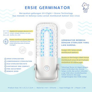 Ersie germinator vol 1 portable UVC OZONE sterilizer - White