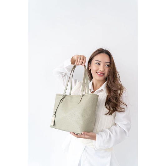 {Free Mini Gold} Tote Bag Flicka Kode W27 Sage Green,Free DustBag