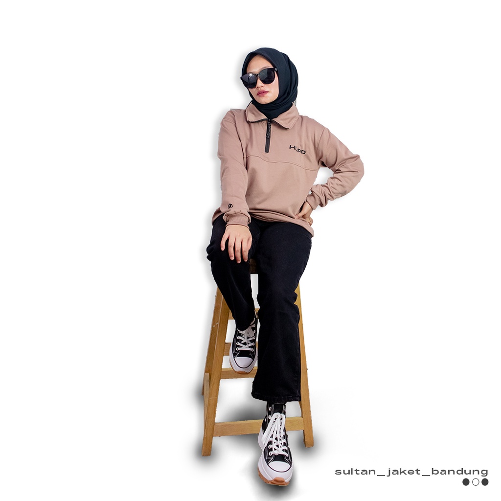 Holyrider Turtleneck Zipper  Black Mocca II  Sweater kerah tinggi trendy