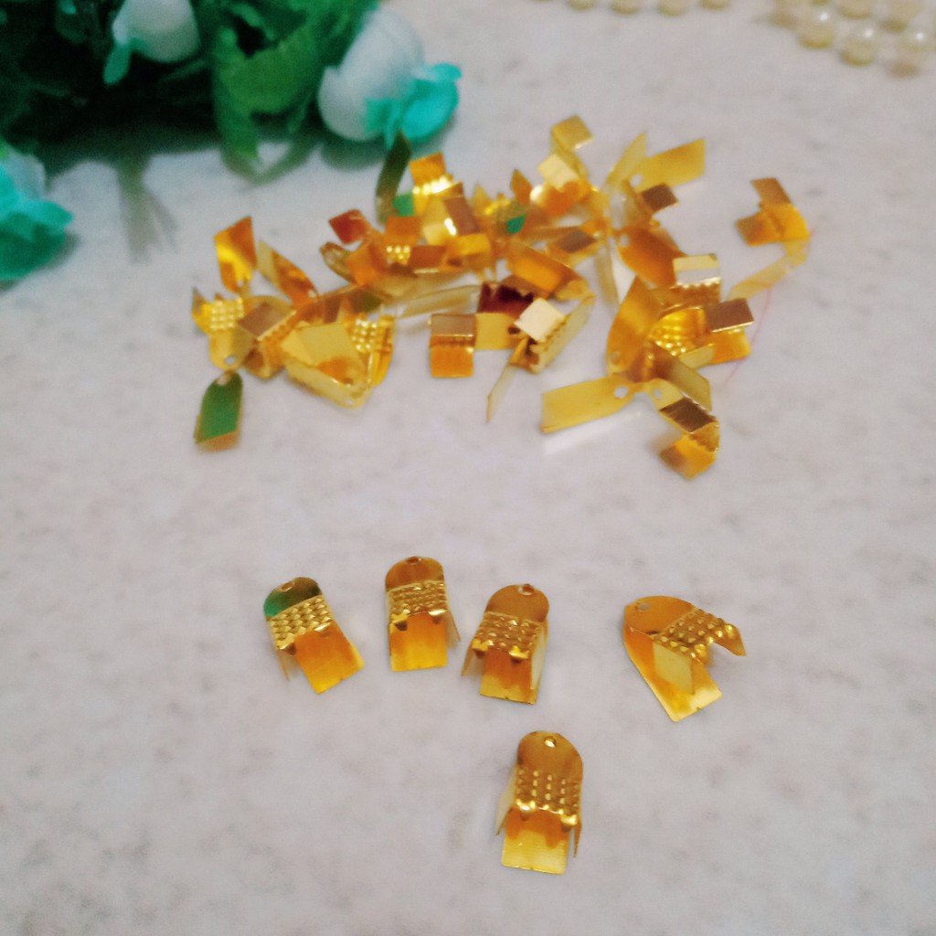 klep bulu emas penjepit benang