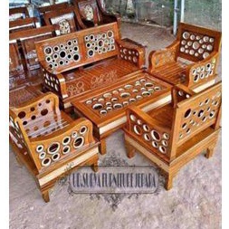 Kursi tamu murah kayu jati meja kursi ukir motif bulat kayu jati