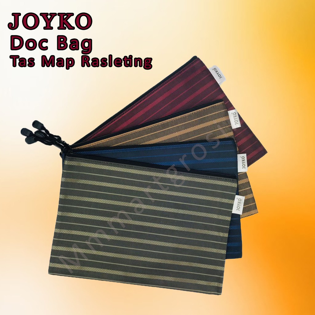 Joyko / Doc Bag / Tas Map Rasleting / Motif Salur / DCB-38B5