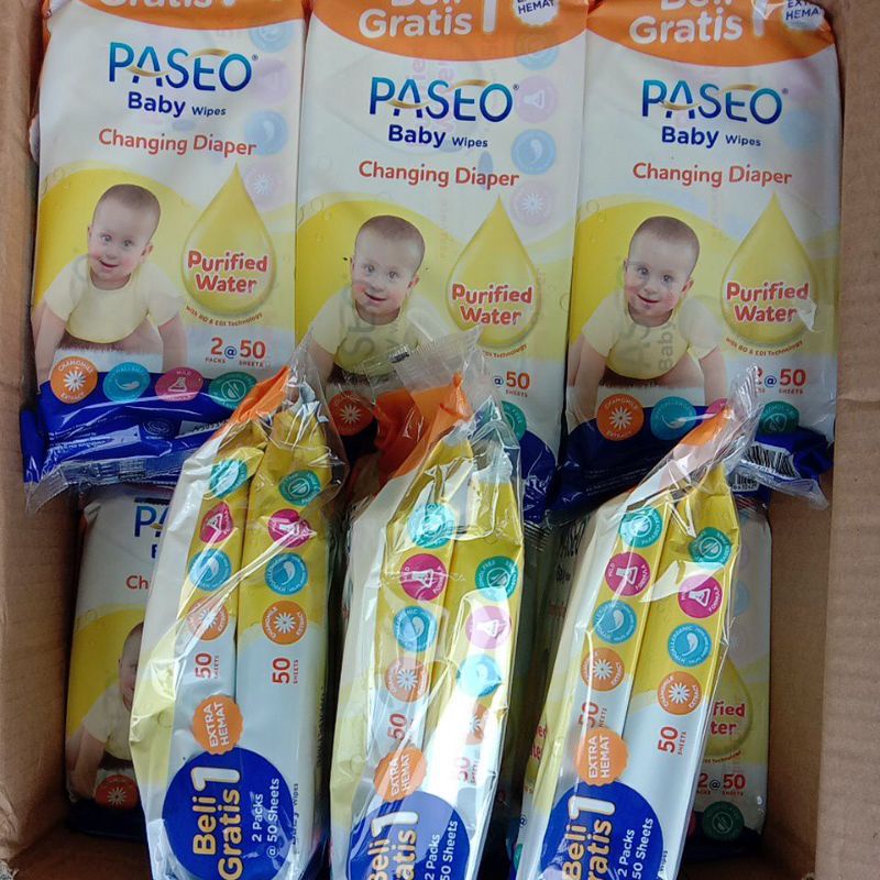 Tissu Basah Paseo 2 Pack @50 Sheets (Beli 1Gratis 1)